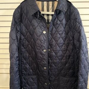 BURBERRY Quilted Logo Embossed Kids Jacket Coat Navy Size 12Y